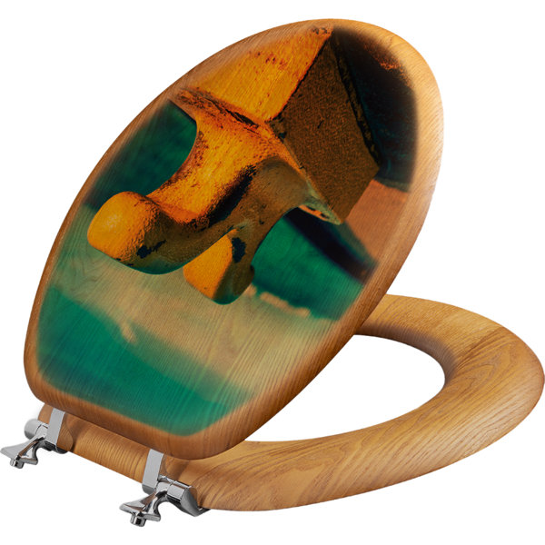 Siège De Toilette Rond En Bois émaillé Couleur Désert Doré - Amovible Pour Un Nettoyage Facile Et Hygiénique